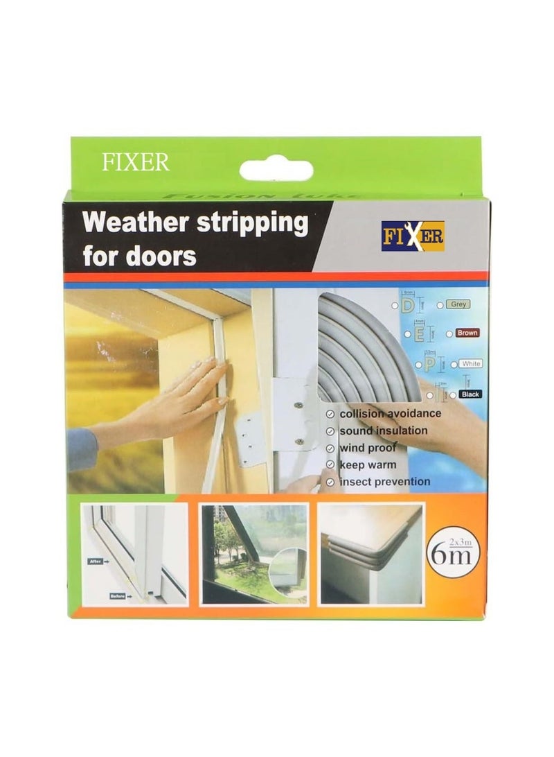 فكسر شريط مانع لتسرب الهواء بطول 6 أمتار - عازل ذاتي اللصق ومانع لتسرب الهواء للأبواب والنوافذ - Image 2